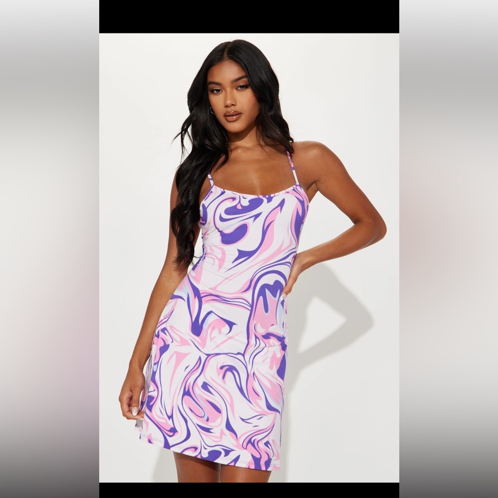 Fashion nova NWOT purple marble dress